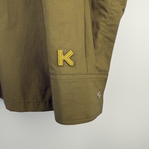 KENZO Button Down Cargo Maxi Pocket Oversized Fit Cotton Green Logo OverShirt  M - Picture 2 of 16